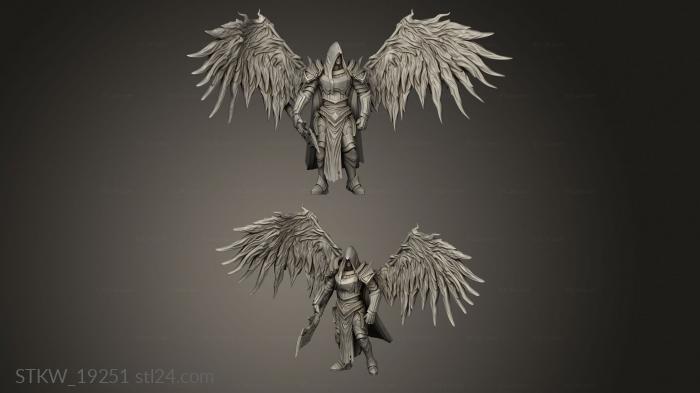 Military figurines (Paladin Wings Hood, STKW_19251) 3D models for cnc