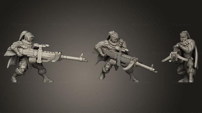 Military figurines (Tribal monster hunter, STKW_1995) 3D models for cnc