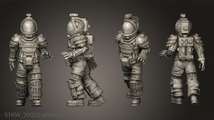 Military figurines (Space Suit Walking, STKW_20023) 3D models for cnc