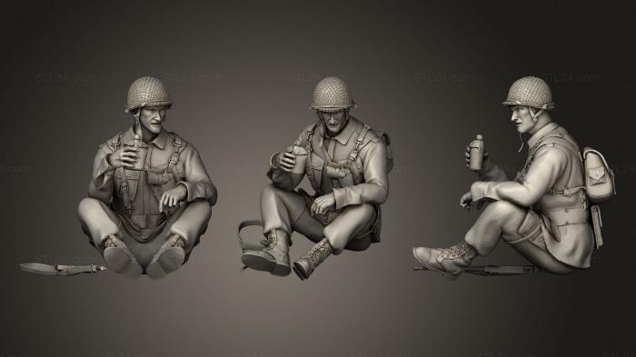 Статуэтки военные (Солдаты США второй мировой войны 2, STKW_2013) 3D модель для ЧПУ станка
