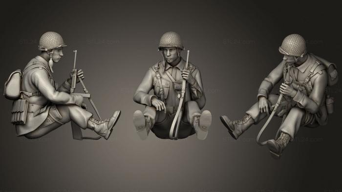Статуэтки военные (Солдаты США во второй мировой войне 4, STKW_2015) 3D модель для ЧПУ станка