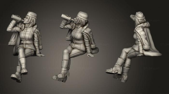 Military figurines (Valentina Sitting, STKW_2019) 3D models for cnc