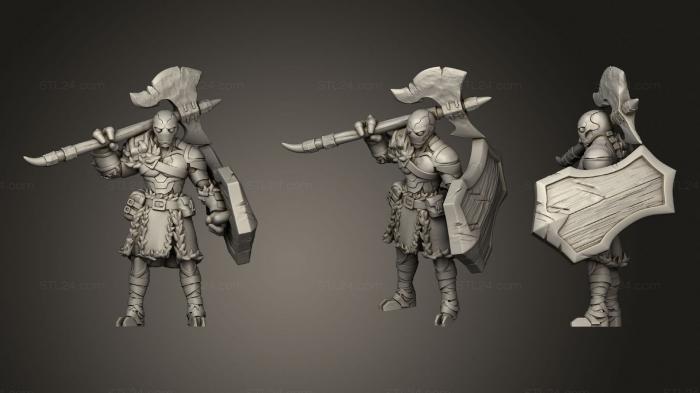 Military figurines (Warforged Barbarian Miniature, STKW_2041) 3D models for cnc