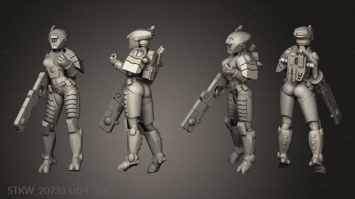 Military figurines (Female Breacher, STKW_20735) 3D models for cnc