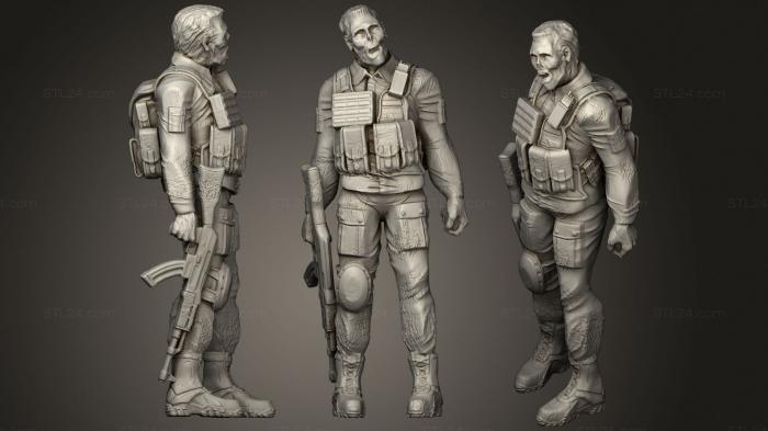 Military figurines (Zombified stalker, STKW_2122) 3D models for cnc
