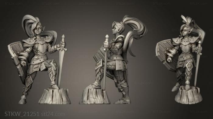 Military figurines (Female Warrior, STKW_21251) 3D models for cnc