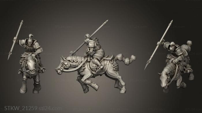 Military figurines (Mounted Warrior, STKW_21259) 3D models for cnc