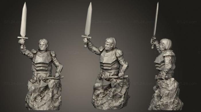 Military figurines (28Mm Unfinished Knight Statue, STKW_2127) 3D models for cnc
