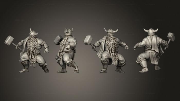 Military figurines (Adventurer Dwarf Fighting, STKW_2183) 3D models for cnc