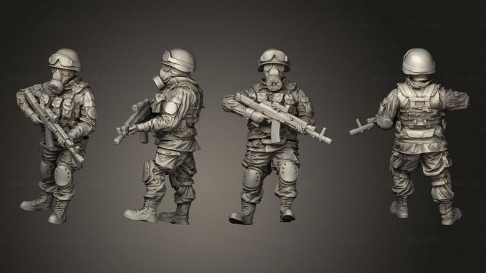 Статуэтки военные (Ворон-Альбинос - Солдат 01, STKW_2281) 3D модель для ЧПУ станка