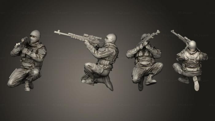Military figurines (Albino Raven Soldier 04, STKW_2283) 3D models for cnc