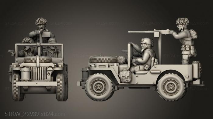 Military figurines (US Paratrooper Jeep, STKW_22939) 3D models for cnc