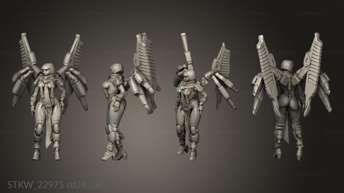 Military figurines (Valkyrie pinup up, STKW_22975) 3D models for cnc