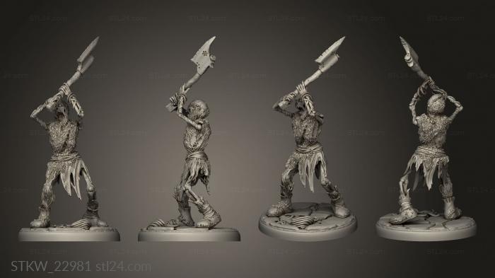 Military figurines (Valkyries and Draugr twoed axe, STKW_22981) 3D models for cnc