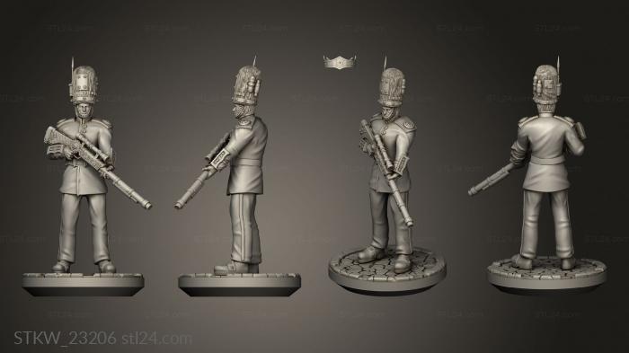 Military figurines (Victorian Punk Scotland Yard Guards Guard, STKW_23206) 3D models for cnc