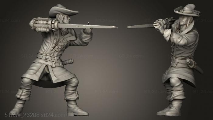 Military figurines (Victorian Punk The Three Musketeer, STKW_23208) 3D models for cnc