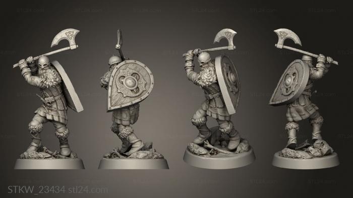 Military figurines (Warborn Mini Viking Warrior, STKW_23434) 3D models for cnc