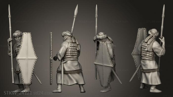 Military figurines (Yusef Black Guard bamboo spear, STKW_24121) 3D models for cnc