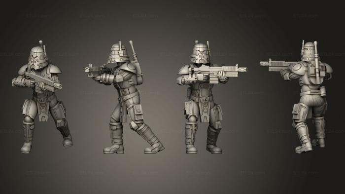 Статуэтки военные (Древний Темный Солдат 03, STKW_2434) 3D модель для ЧПУ станка