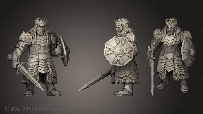 Military figurines (Dwarf King, STKW_24579) 3D models for cnc