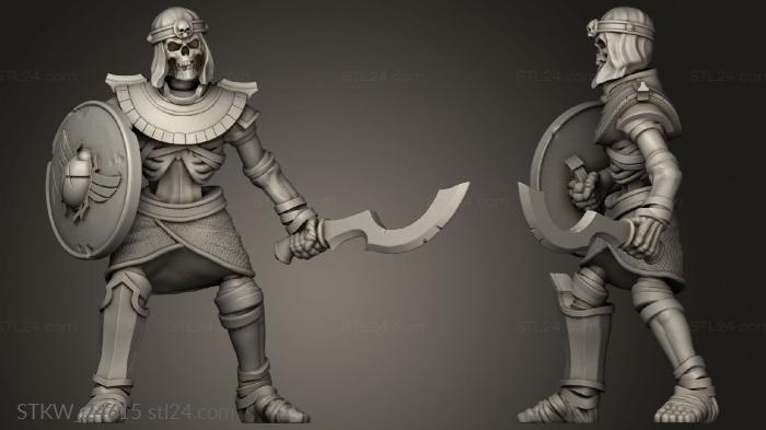 Military figurines (Mummified Undead Warriors, STKW_24615) 3D models for cnc