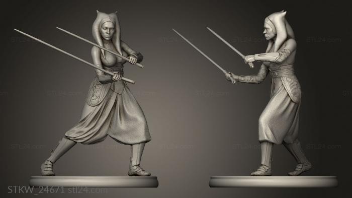 Military figurines (Ahsoka mando, STKW_24671) 3D models for cnc