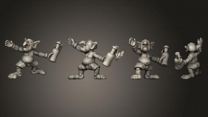 Military figurines (angry goblin 05, STKW_2469) 3D models for cnc