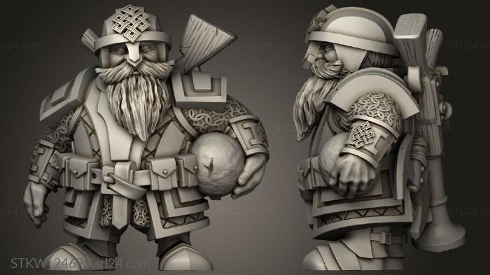 Military figurines (Airship Tak Crew Dwarf, STKW_24695) 3D models for cnc