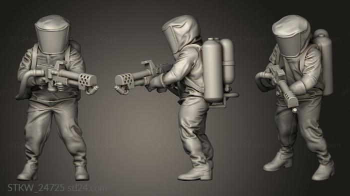 Military figurines (Biohazard Suit Heavy Flamer, STKW_24725) 3D models for cnc