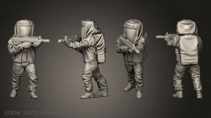 Military figurines (Biohazard Suit Heavy Rifle, STKW_24731) 3D models for cnc