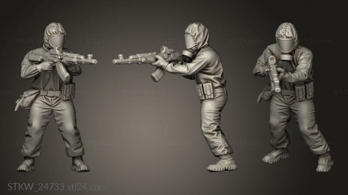 Military figurines (Biohazard Suit, STKW_24733) 3D models for cnc