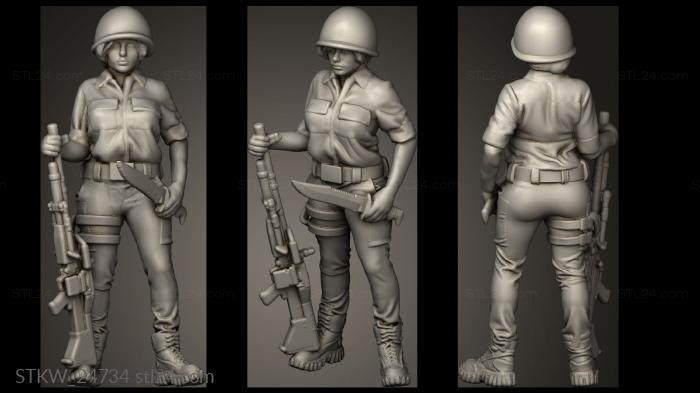 Military figurines (Girl, STKW_24734) 3D models for cnc