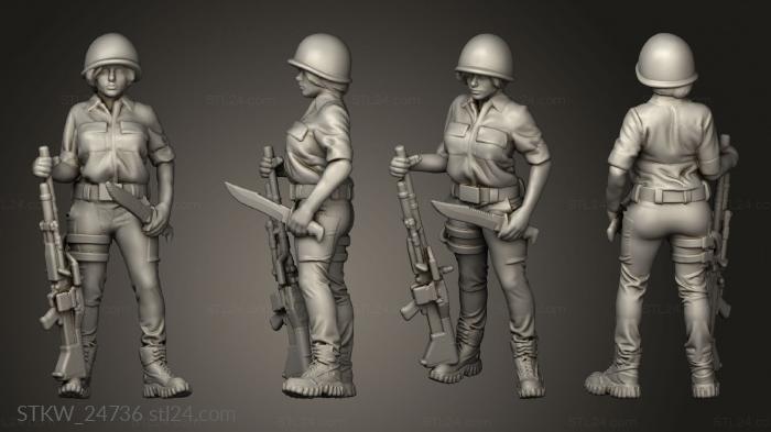 Military figurines (Girl Squad, STKW_24736) 3D models for cnc