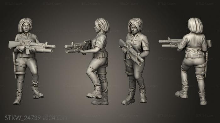 Military figurines (Girl Squad, STKW_24739) 3D models for cnc