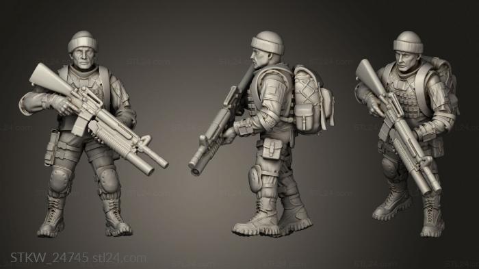 Military figurines (Modern survivor Man, STKW_24745) 3D models for cnc