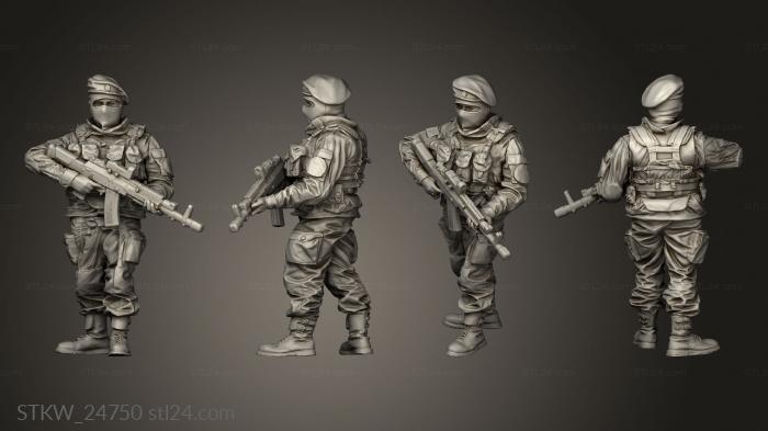 Military figurines (Soldier Ak, STKW_24750) 3D models for cnc