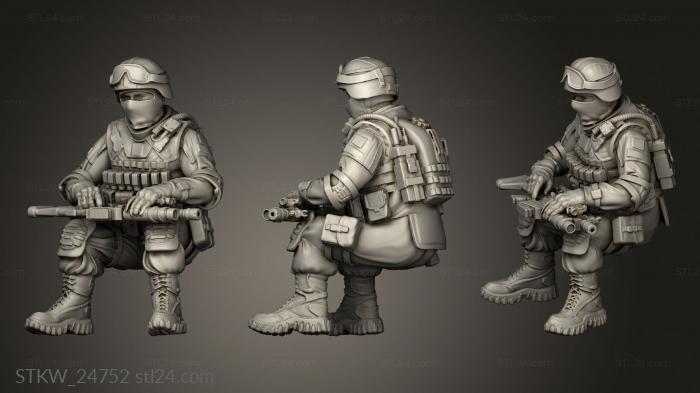 Military figurines (Soldier seated, STKW_24752) 3D models for cnc