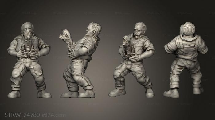 Military figurines (ALIEN BELLY BURSTER SURPRISED VICTIM, STKW_24780) 3D models for cnc