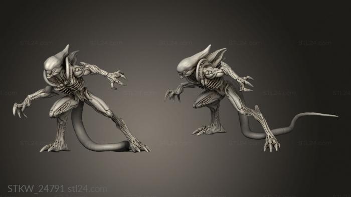 Military figurines (Aliens solo gigerian royal blood warrior, STKW_24791) 3D models for cnc