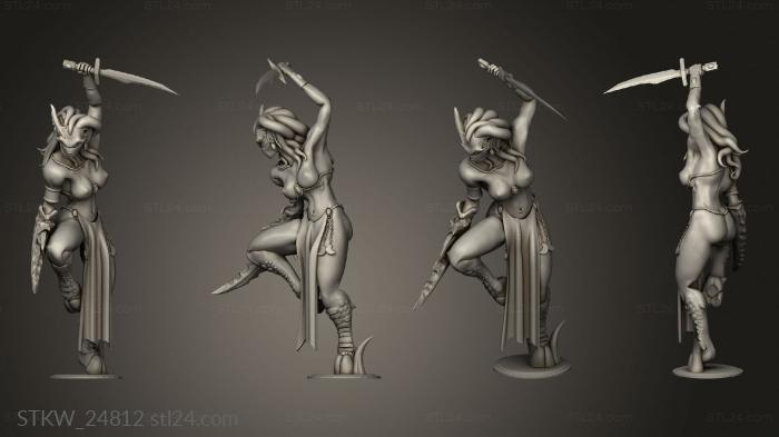 Military figurines (Daemonettes Hermit King Daemonette, STKW_24812) 3D models for cnc