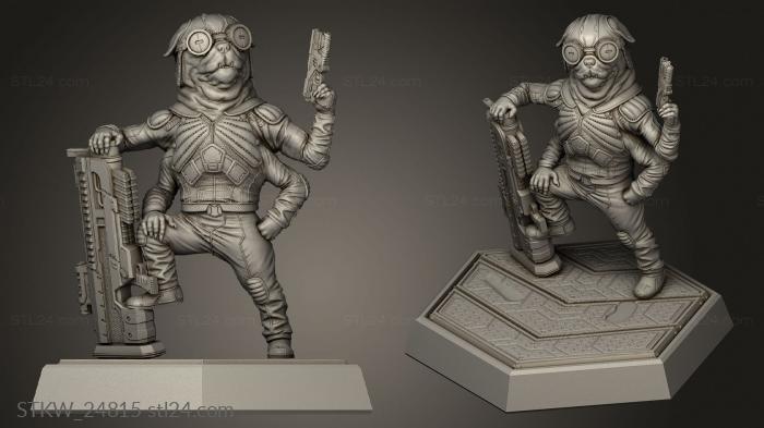 Military figurines (Cyberpunk, STKW_24815) 3D models for cnc