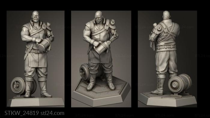 Military figurines (Space Tavern Keeper, STKW_24819) 3D models for cnc