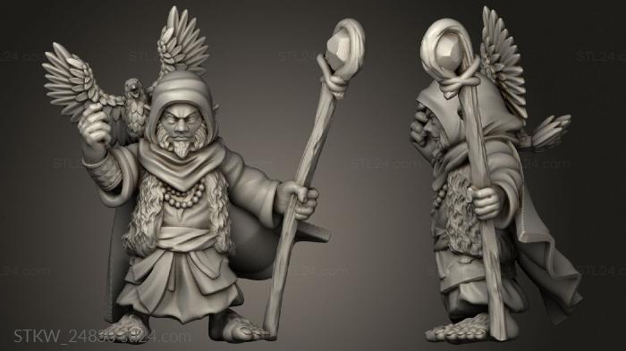 Military figurines (Halfling druid, STKW_24830) 3D models for cnc