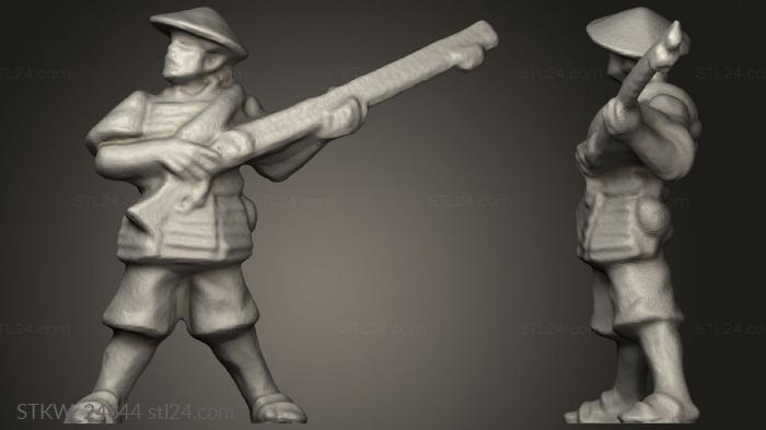 Military figurines (Ashigaru Harquebus, STKW_24844) 3D models for cnc