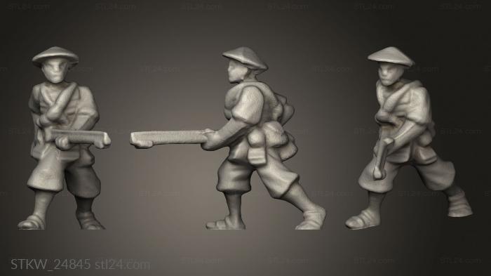 Military figurines (Ashigaru Harquebus, STKW_24845) 3D models for cnc