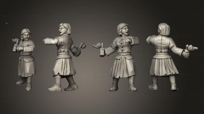 Military figurines (ANGRY VILLAGER 06, STKW_2485) 3D models for cnc