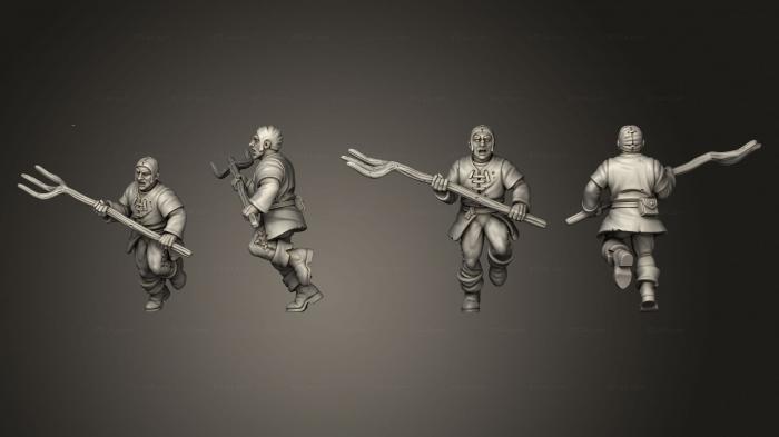 Military figurines (ANGRY VILLAGER 07, STKW_2486) 3D models for cnc