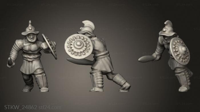 Military figurines (Capuan Gladiators, STKW_24862) 3D models for cnc