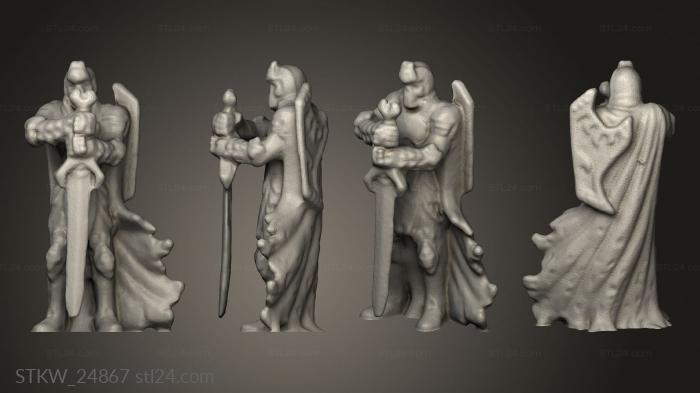 Military figurines (Death Knights Valkrill, STKW_24867) 3D models for cnc