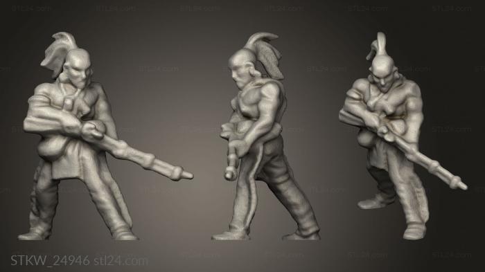 Military figurines (Mohican River Tribe, STKW_24946) 3D models for cnc